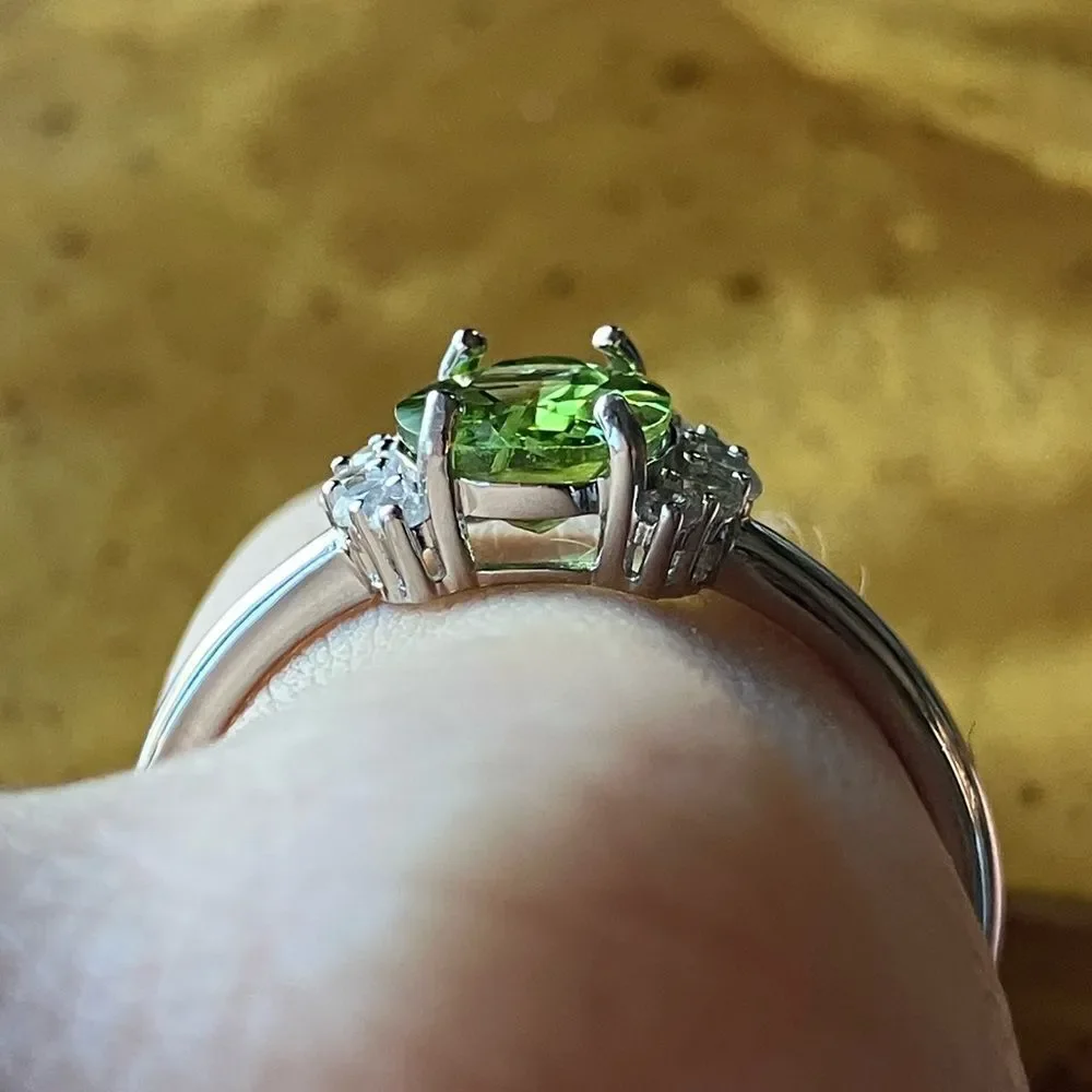 Manchurian Peridot Sterling Silver Ring Size 10